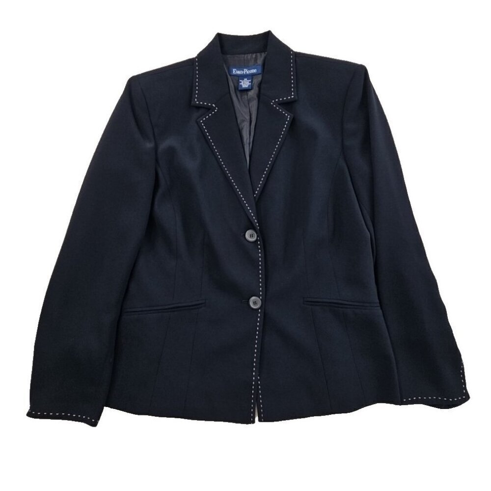 NWT Navy Cape Cod Blazer‎ Jacket by Evan Picone Women's Size 10 MSRP $110
